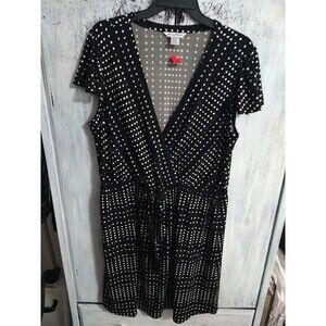 Tommy Bahama Polka Dot V-neck Ruffled Sleeve Dress XL Boho Feminine Cottage Core